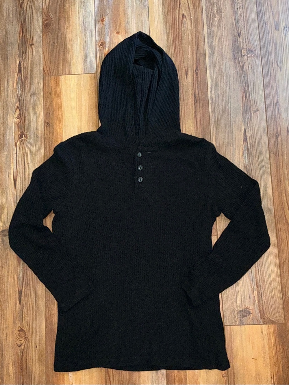 Old Navy Boys Black Button Knit Hoodie